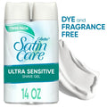 Gillette Satin Care Ultra Sensitive Women's Shaving Gel Twin Pack, Fragrance-Free, 14 oz