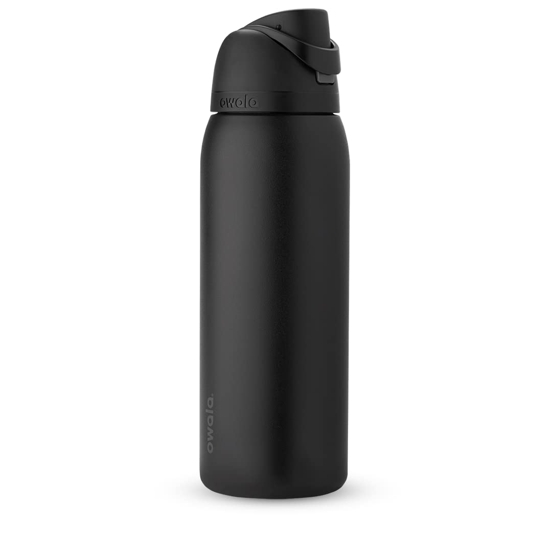 Owala FreeSip Insulated Stainless Steel Water Bottle with Straw, BPA-Free Sports Water Bottle, Great for Travel, 24 Oz, Black Cherry