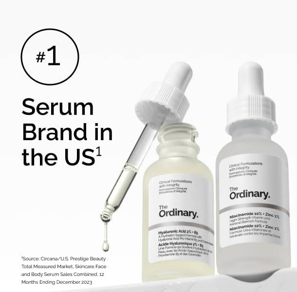 The Ordinary Resveratrol 3% + Ferulic Acid 3% antioxidant serum bottle, 1 fl oz, with dropper cap on a white background.