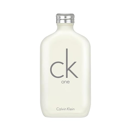 Calvin Klein CK One unisex citrus Eau de Toilette with green tea notes, displayed in a sleek bottle.