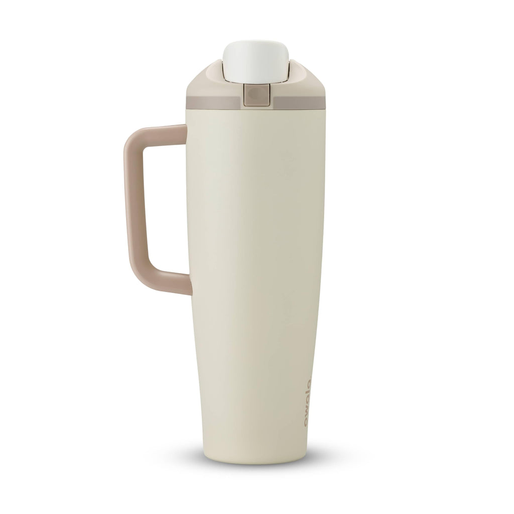 Owala FreeSip Tumbler Insulated Stainless Steel Water Bottle with Built-in Straw and Side Handle, For Travel, Work, School, and Sports, 40oz, BPA Free, Leak Proof, Iced Breeze