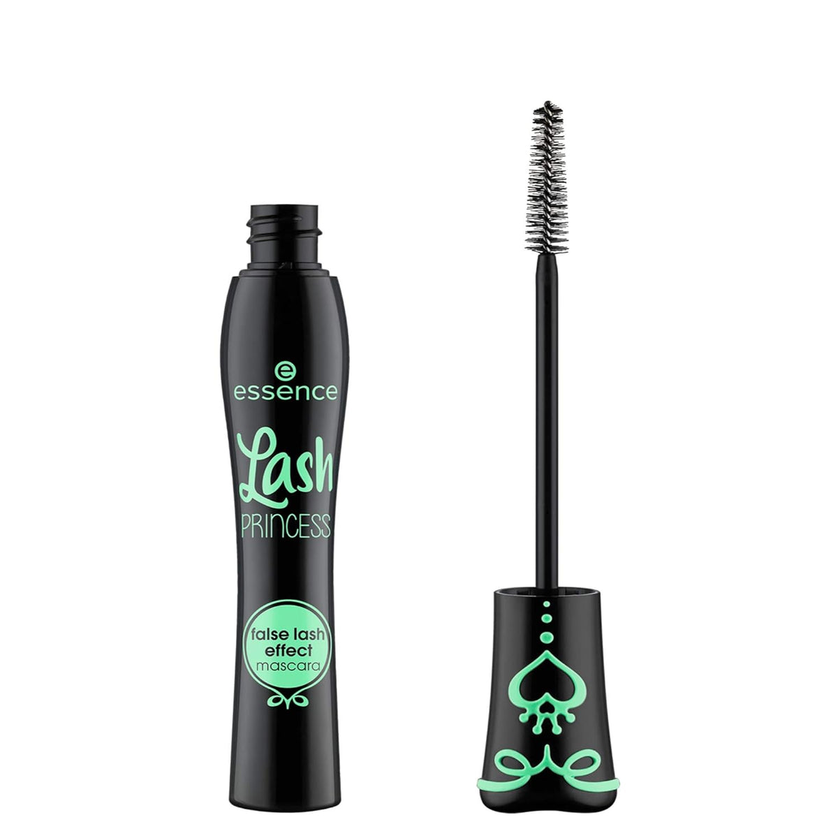 Essence Lash Princess false mascara wand with volumizing and lengthening formula, cruelty-free and paraben-free for dramatic lashes.
