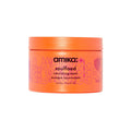 Amika Soulfood Nourishing Mask in a jar, showcasing the creamy hair treatment with a black lid and label, on a white background.