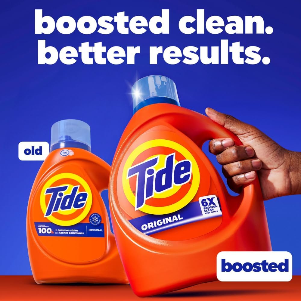 Tide Laundry Detergent Liquid, Original Scent, 64 Loads, 80 FL OZ, Works on 100% of Common Stains, Laundry Soap, Liquid Laundry Detergent