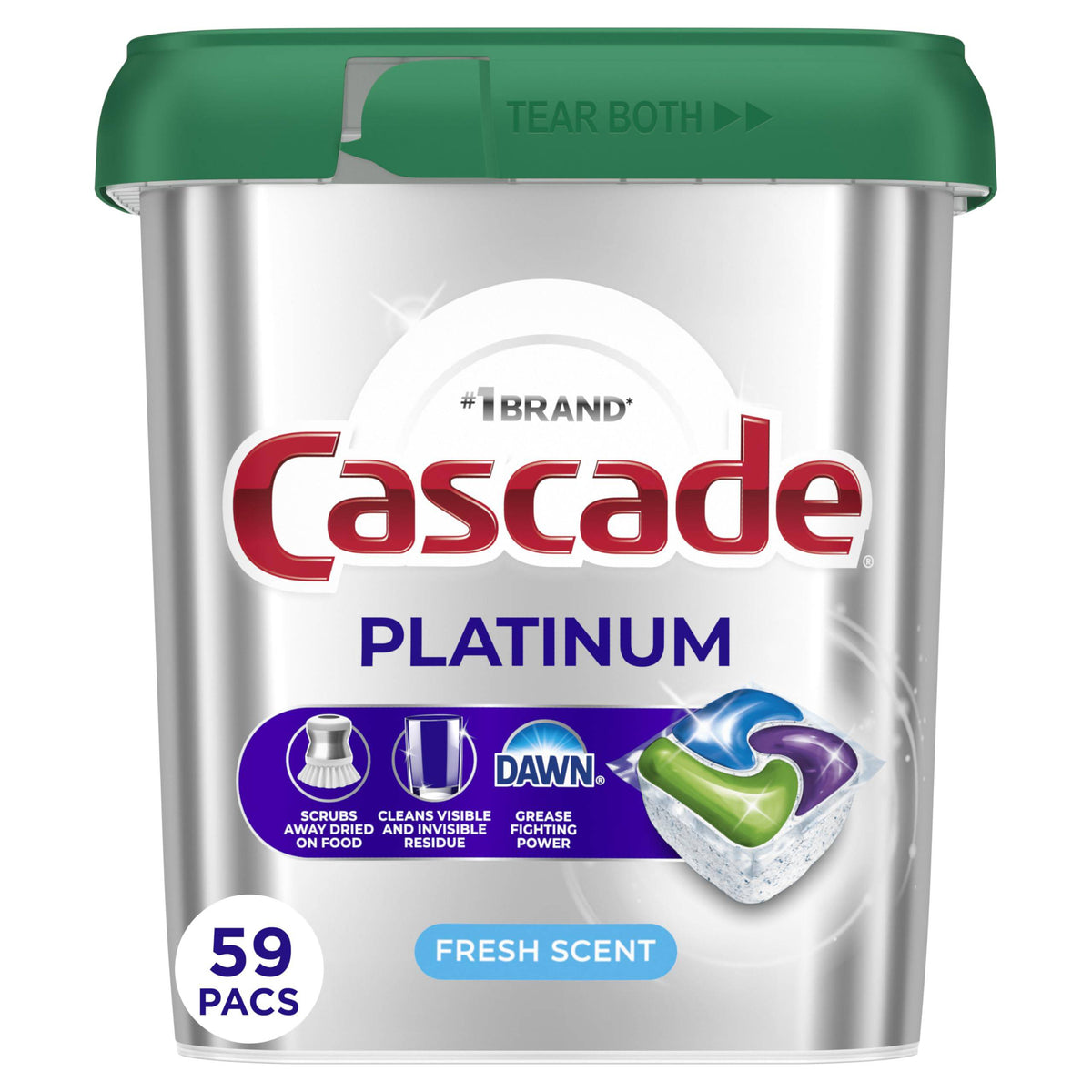 Cascade Platinum Dishwasher Pods, Dishwasher Detergent, Dish Detergent Soap, Fresh, 71 count
