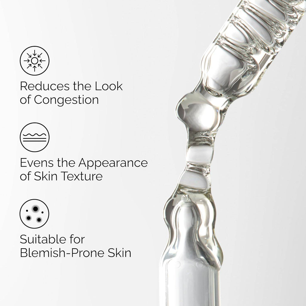 SlimBag Salicylic Acid 2% Acne-Fighting Serum bottle with dropper for blemish-prone skin, clear liquid inside