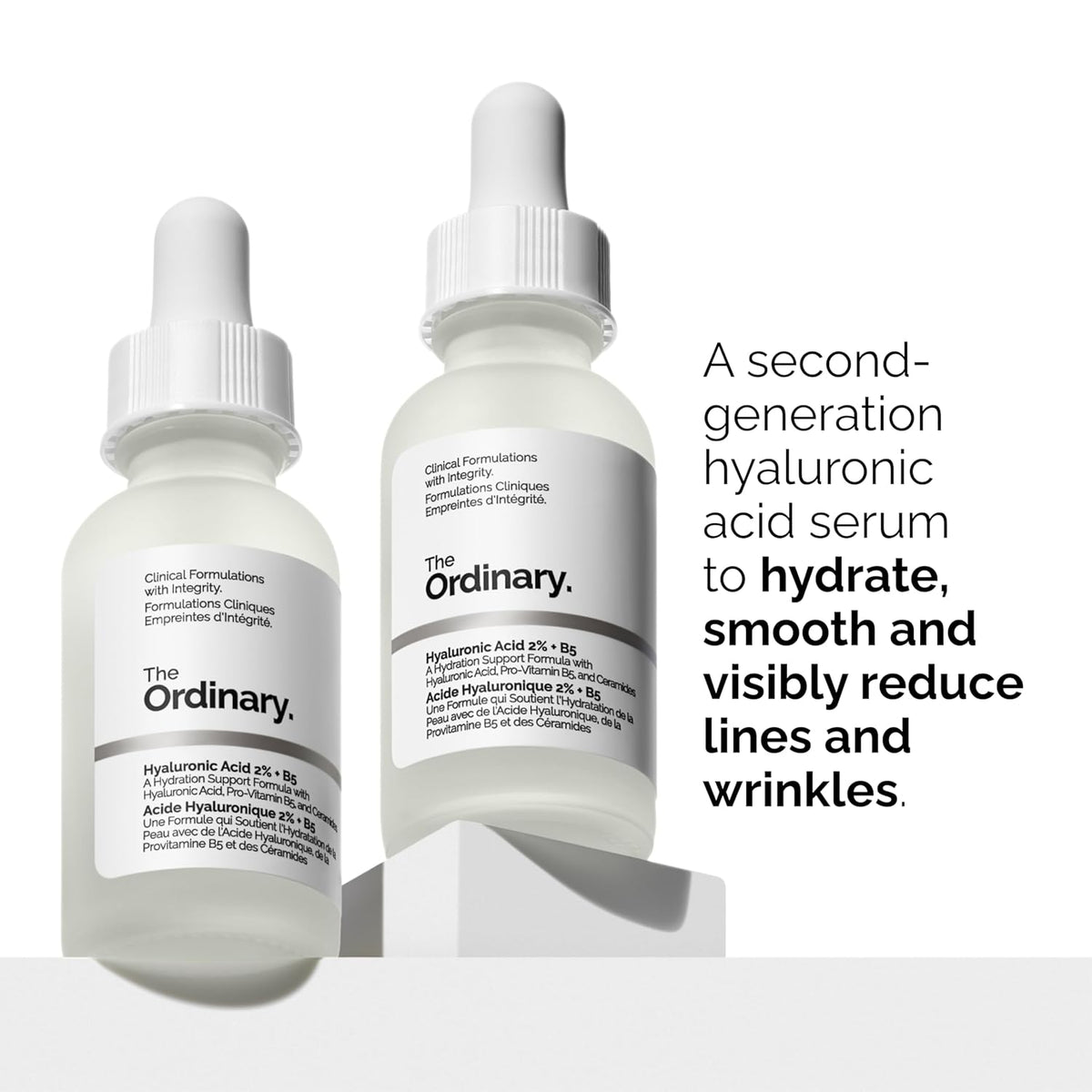 SlimBag The Ordinary Skin Support Basics Duo with Hyaluronic Acid B5 and Niacinamide Zinc serum bottles on a white background