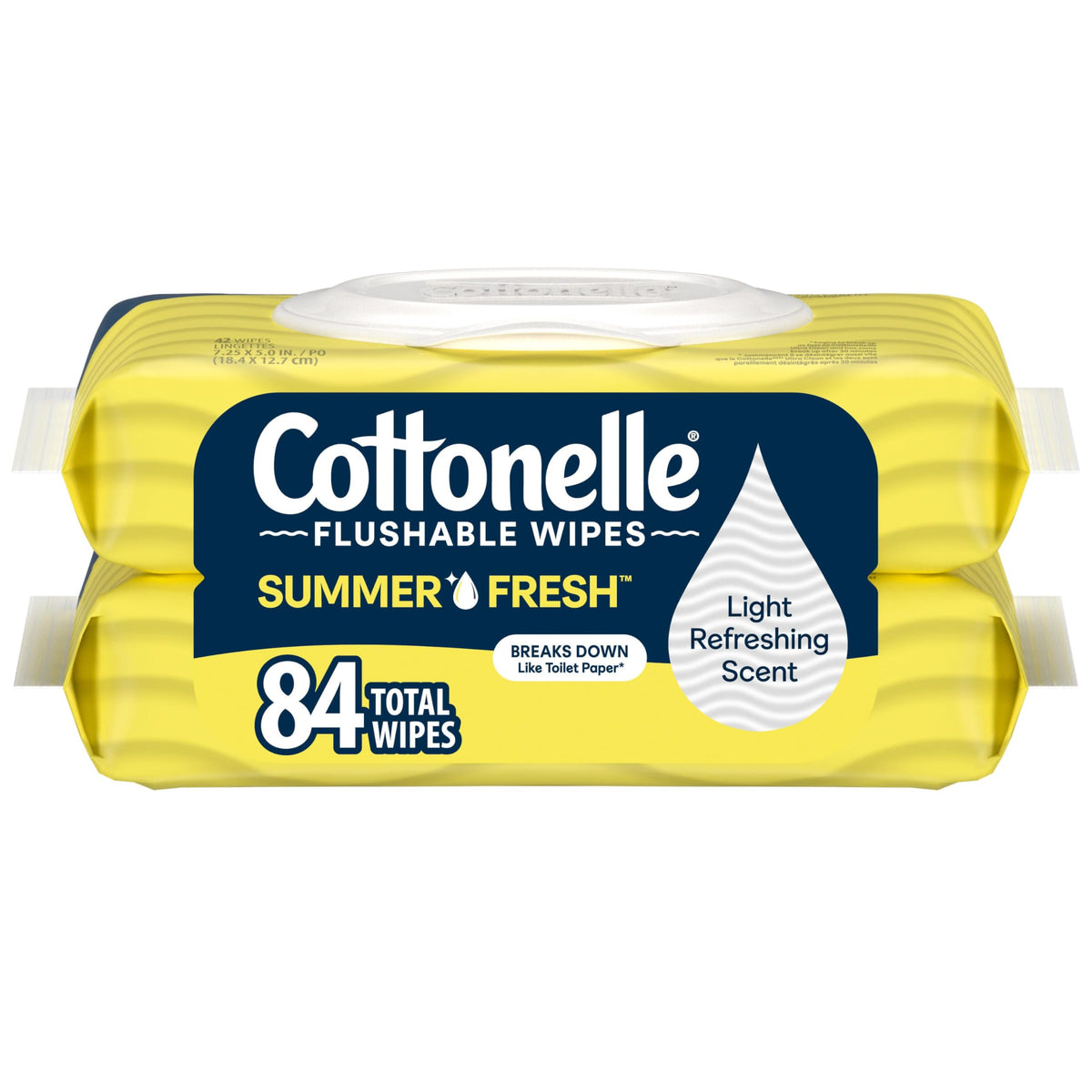 Cottonelle Fresh Feel Flushable Wet Wipes, Adult Wet Wipes, 8 Flip-Top Packs, 42 Wipes Per Pack (336 Total Wipes), Packaging May Vary