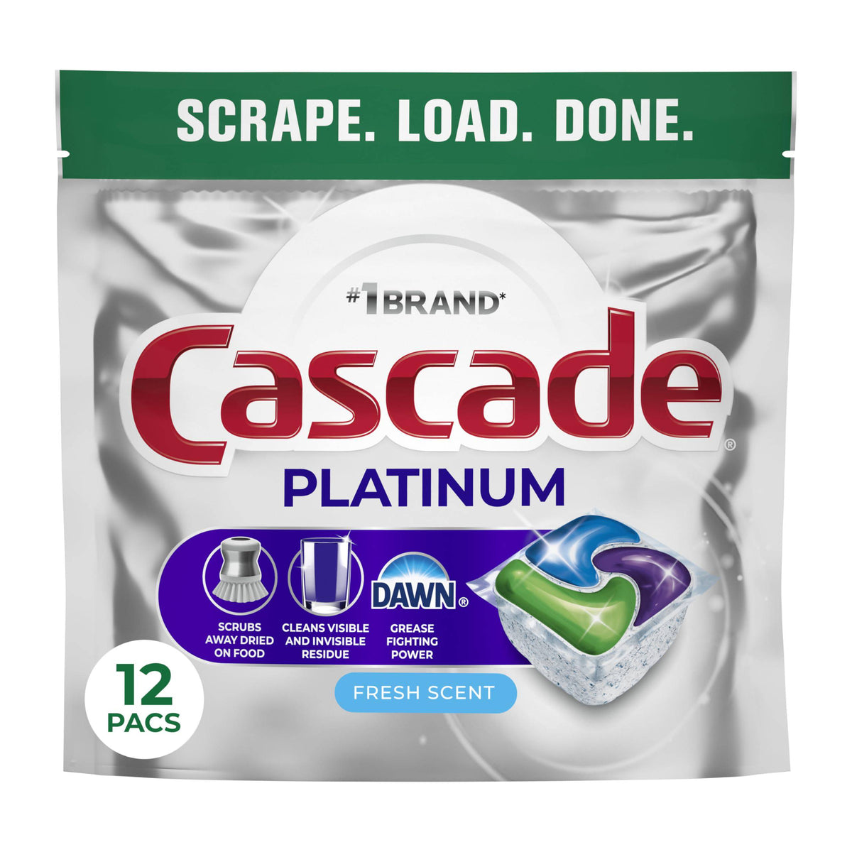 Cascade Platinum Dishwasher Pods, Dishwasher Detergent, Dish Detergent Soap, Fresh, 71 count