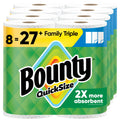 Bounty Quick-Size Paper Towels, White, 12 Family Triple Rolls = 40 Regular Rolls
