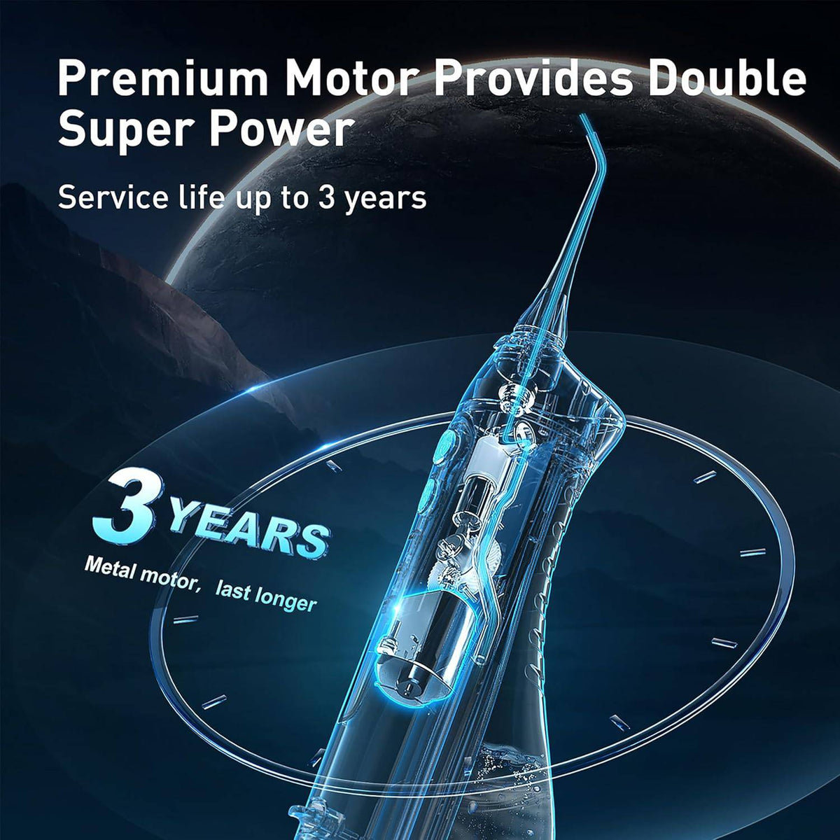 COSLUS Water Dental Flosser Teeth Pick: Portable Cordless Oral Irrigator 300ML Rechargeable Travel Irrigation Cleaner IPX7 Waterproof Electric Flossing Machine for Teeth Cleaning C20(F5020E)