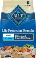 Blue Buffalo Life Protection Formula chicken and brown rice dry dog food in 5 lb bag, supports immunity, skin, coat, and muscle health