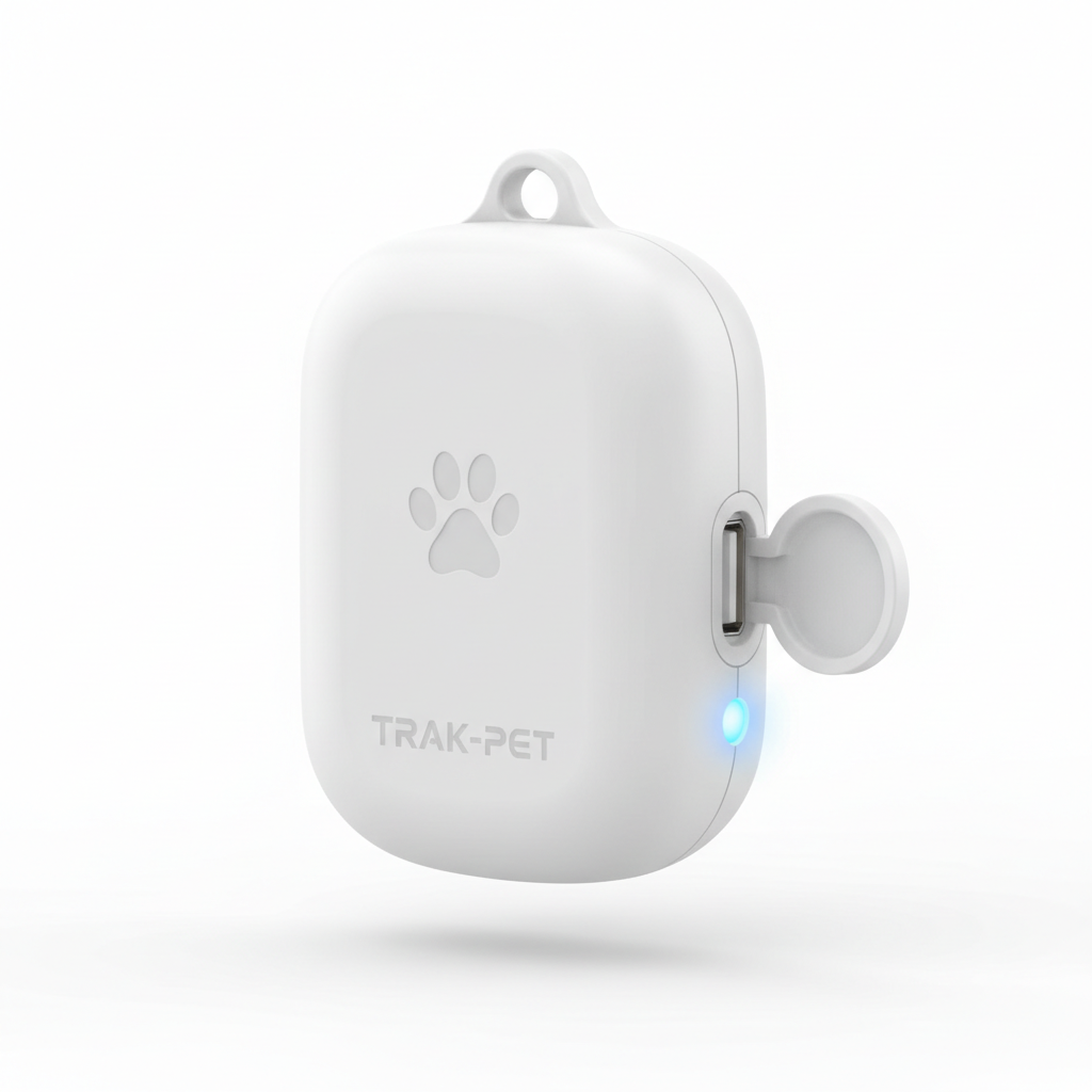 GPS pet tracker device close-up detail